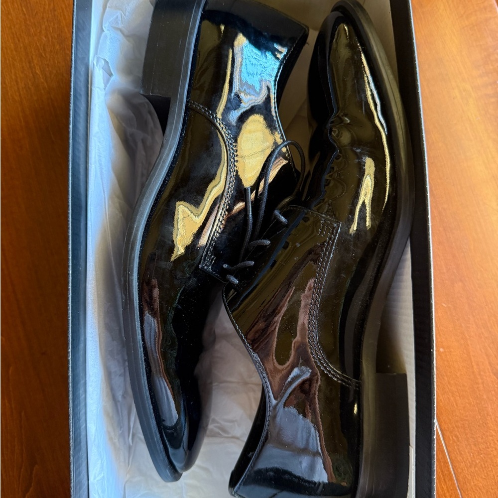 The Rail Dallas Plain Toe Derby Men Black Patent Leather Size 9